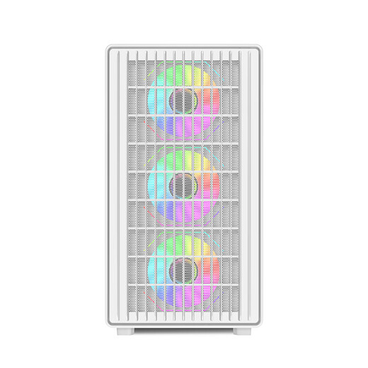 动力火车（PowerTrain）智界V1白色MATX机箱台式电脑侧透玻璃立式主机ITX外壳 立体散热风道 支持240/280一体式水冷	