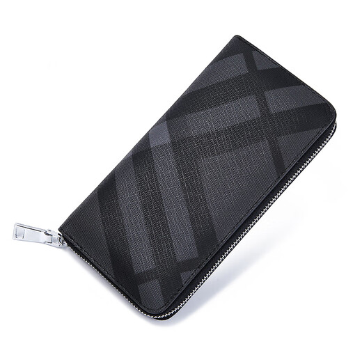 
SZNR luxury new wallet men's long zipper clutch bag multi-card position large-capacity card clip bag plaid twill hand grab bag black-plaid 20CM*10CM*3CM