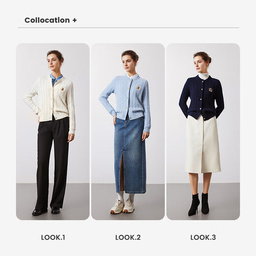 Navigare Italian dinghy full wool long-sleeved knitted cardigan warm sweater 2334094508 navy blue M