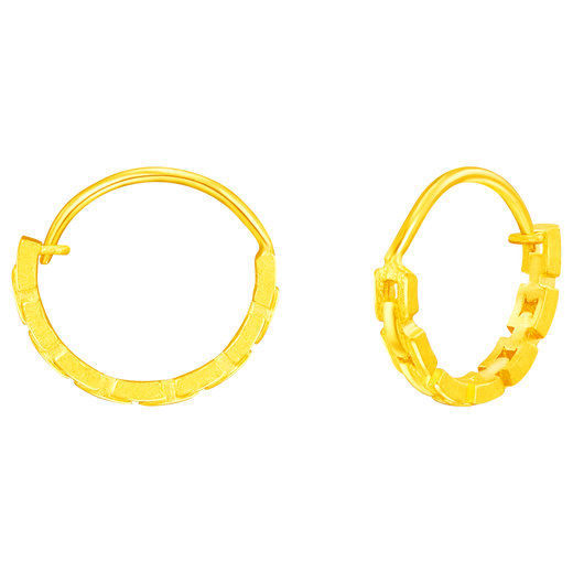 Cai Bai Jewelry Gold Chain Earrings Women's Pure Gold Young Style Versatile Earrings Fashion Earrings Price HJ Gold Earrings Approximately 3.04g