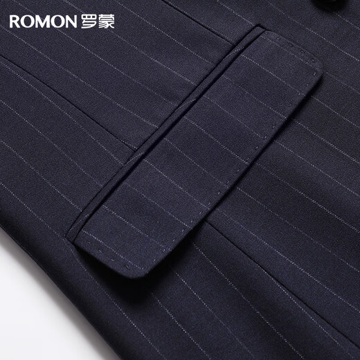 Romon suit men's double-breasted casual retro suit suit slim shopping mall same style wedding groom's dress