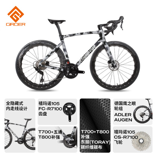 Glad GIRDER BISON 105 full carbon fiber ultra-light road bike R7170 electric 24-speed disc brake bicycle hand-painted blue orange electronic speed change 24-speed M [recommended 168-178cm span height 77-81cm]