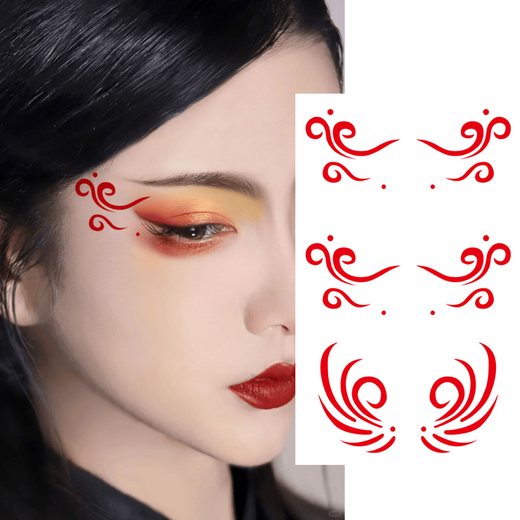 Eye tail stickers for boys and girls, stage eye makeup stickers, ancient style eyebrow stickers, children's eye corners, face makeup, waterproof painted stickers, main picture eye tail flower mother-in-law 1 piece