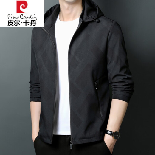 皮尔卡丹（pierre cardin）高档春秋季夹克外套男士薄款中青年时尚休闲百搭可拆卸连帽上衣 K12127款绿色(可脱卸帽) 180/XL
