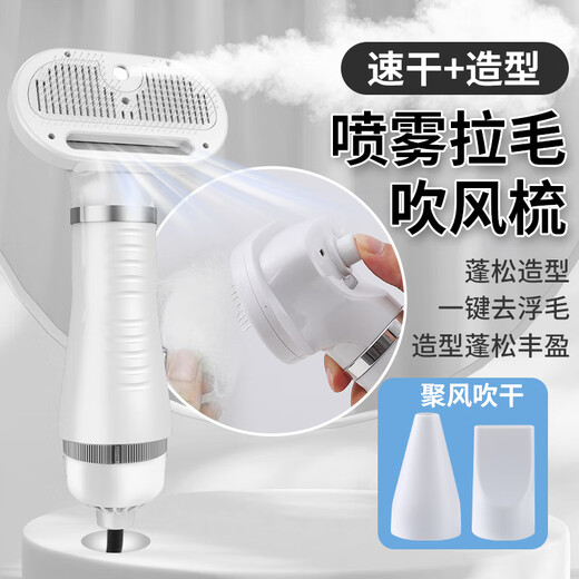 Pet hair drying tool, hair drying comb, dog hair drying machine, integrated hair dryer, Teddy hair drying comb, beauty special, elegant silver (spray hair drying comb)