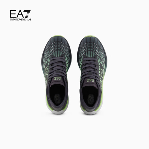 EMPORIO ARMANI/阿玛尼官方旗舰EA7/新款男女情侣款跑步运动休闲鞋2025夏季 R983-黑色/草绿色 40