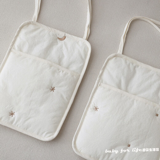 Ins Feng Crib Xingyue Pure White Storage Hanging Bag Cart Bag Diaper Diaper Bottle Baby Toy Storage Bag Bear Hanging Bag Large Size