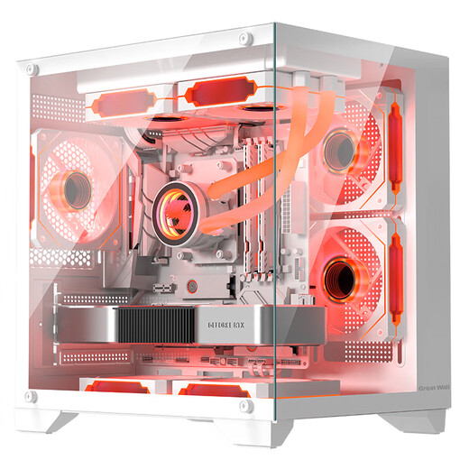 长城（Great Wall）视界S1W Mini白色海景房机箱（M-ATX/240水冷位/双面玻璃/7风扇位）