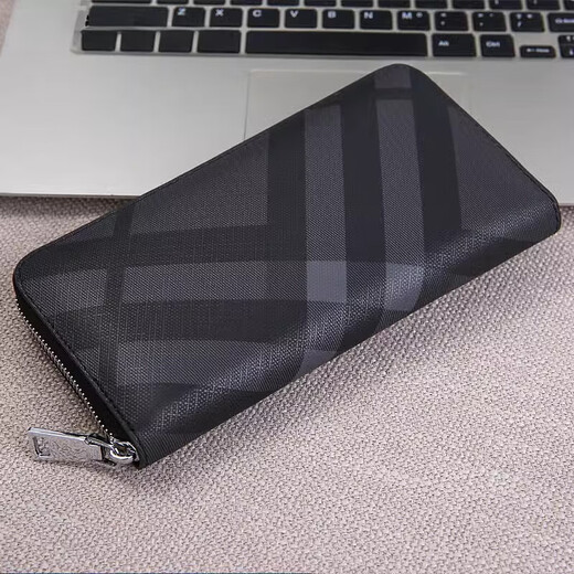
SZNR luxury new wallet men's long zipper clutch bag multi-card position large-capacity card clip bag plaid twill hand grab bag black-plaid 20CM*10CM*3CM
