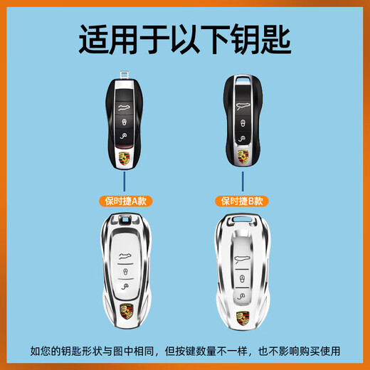 霞想保时捷钥匙壳卡宴套帕拉梅拉Macan高端718车Taycan扣包2024款适用 保时捷B款【象牙白】钥匙扣+熊掌
