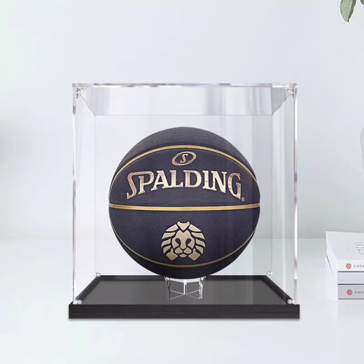 BrickLight signature football basketball volleyball storage display box acrylic No. 234567 standard ball high-definition transparent dust cover experience 2mm (collection S level) black brushed base No. 7 ball suitable for -30*30*30 (ball rack included)