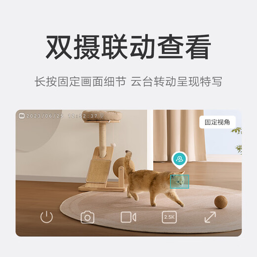 小米摄像头C500双摄版室内双摄像头双400万像素高清婴儿监控器旋转360度无死角带夜视全景手机远程控制 小米摄像头C500双摄版+256G内存卡