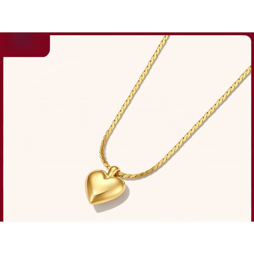 Fat Donglai's same 18K gold love pendant FAEI fashion light luxury small necklace plated two-piece set can be stacked for festivals golden love necklace 18K gold plated
