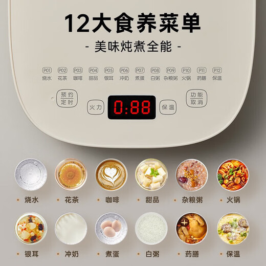 Bear health pot glass 1.8L large capacity smart teapot flower teapot home office multifunctional teapot kettle YSH-C18Z5 light coffee color 1.8L with filter