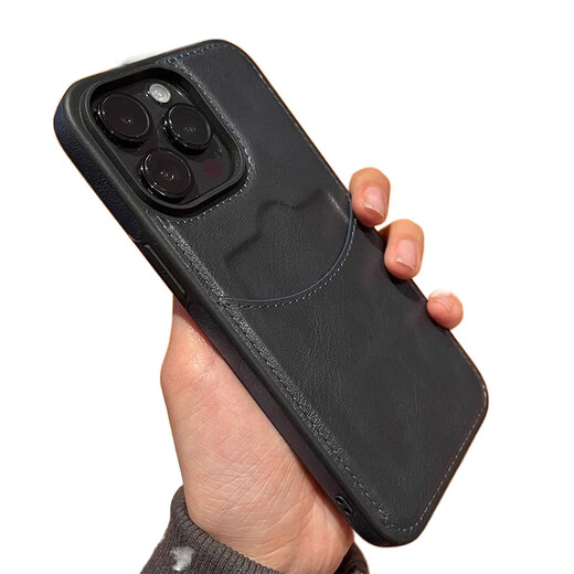 适用苹果15手机壳iPhone14牛皮13pro软12MINI卡包11promax防摔XR 【深咖】奢华皮质/自带卡包 iPhone 15