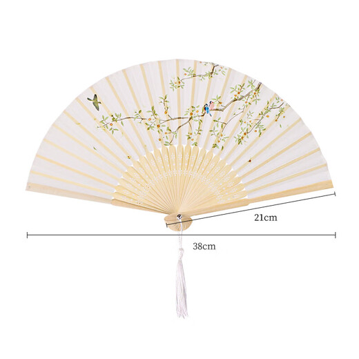 TaTanice folding fan Chinese style classical 6.5 inch female fan silk fan dance performance fan photo birthday gift