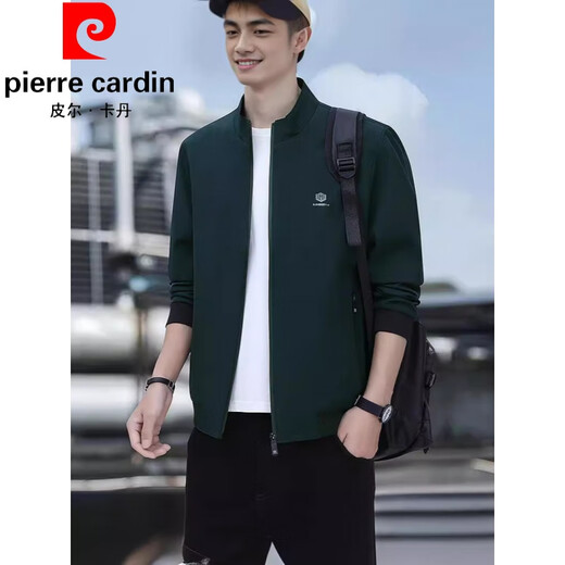 皮尔卡丹（pierre cardin）薄款夹克男士春秋季中青年时尚立领抗皱免烫百搭休闲外套干部商务 黑色 XL