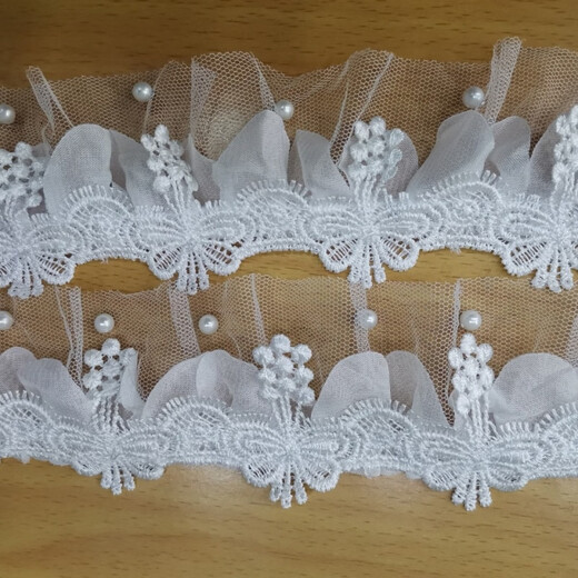 Clásico de encaje de mariposa soluble en agua Garlón plisado Collar de cuello de cuello de cuello de cuello con zapatos y sombreros Accesorios de vestidos de novia 9225 Mesa de mariposa pequeñas más cuentas de 0 cm de aproximadamente 13 metros