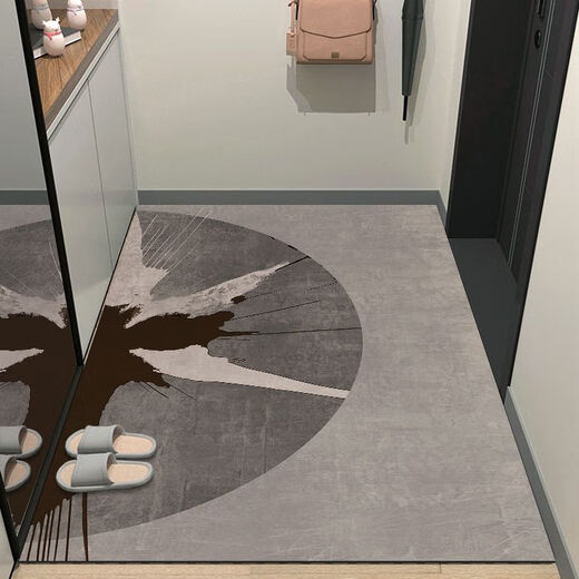 Beiyan entrance floor mats, entrance door mats, door mats can be cut, entrance floor mats, entrance door absorbent and non-slip carpets, dream-grey 100cm*120cm