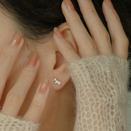 AGATHA/Aijiasha French hollow puppy silver earrings for women, birthday gifts for girlfriends and best friends, high-end earrings