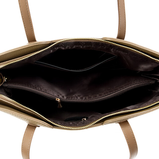 Kangaroo Birthday Genuine Leather Women's Bag 2025 New Large Capacity for Mom Fashionable Shoulder Crossbody Large Bag Soft Leather Tote Bag Khaki (Gift Box + Hand Bag Card Bag) Large Bag (Length 33-Thickness 11-Height 28 cm)