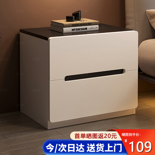Shanshan wood art bedside table bedroom small storage cabinet modern simple white bedside storage internet celebrity fashion bedside cabinet