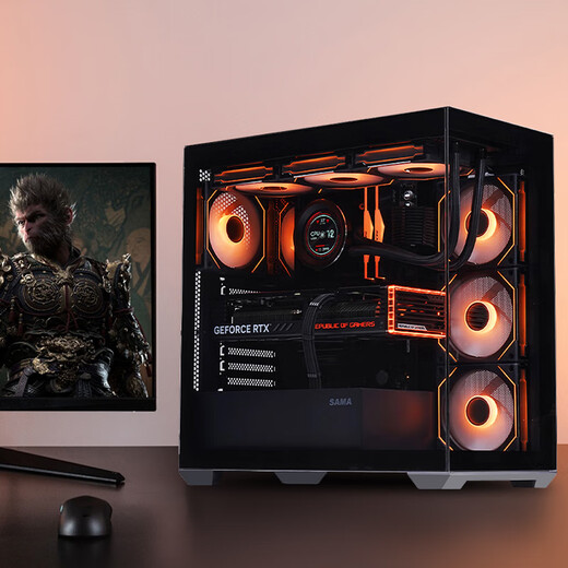 Colorful AMD Ryzen R7 9700X/RTX5060Ti graphics card assembly computer e-sports Black Myth Wukong game desktop AI rendering host DIY assembly machine 9700X+RTX5060丨Configuration 2