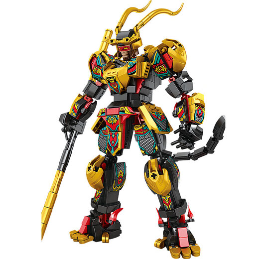 
Chinese building blocks, Sun Wukong mecha, children's splicing toys, boys and girls assemble gifts, 2025 new model, direct deformation of Suzaku Holy Armor 1048 particles - two types