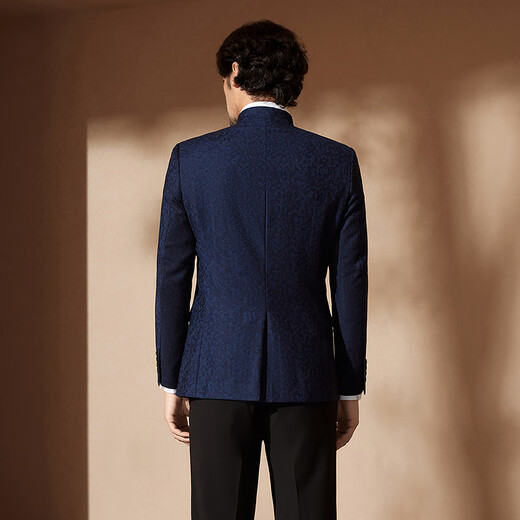 柒牌【WOOLMARK
】男装羊毛西服春夏2025新款商务休闲男士西装外套714 深蓝 54 (190) -