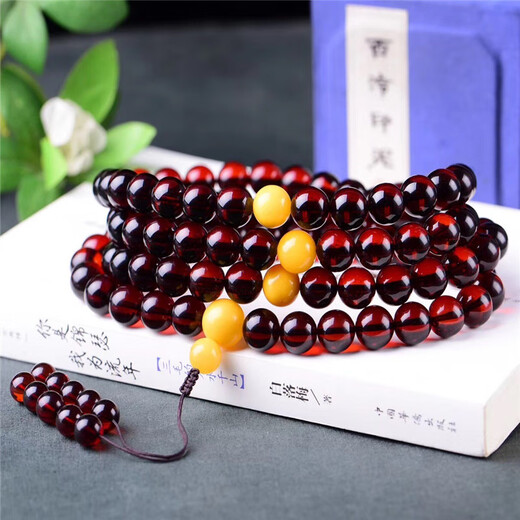 Fat Donglai's same amber bracelet, blood amber hand beads, rosary beads, men's and women's red amber, blood amber hand beads 20MM, 12 pieces