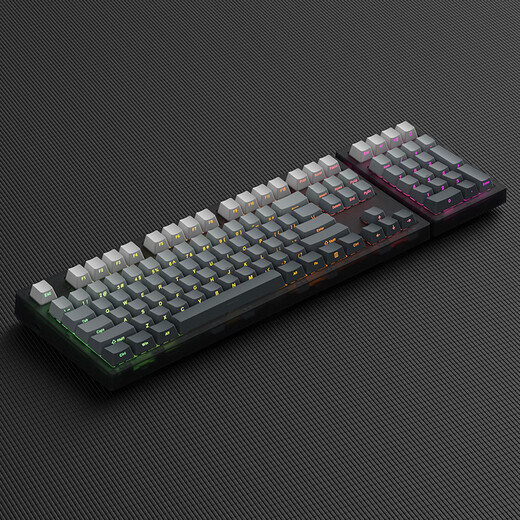 Belly Spirit MK870Pro/MK-Pad 108-key Blackberry side engraving mechanical keyboard Three-mode Obsidian Bluetooth wired wireless Bluetooth customized computer game office Three-mode Obsidian (including MK-Pad)-Polar Day side engraving TTC fast silver axis V2