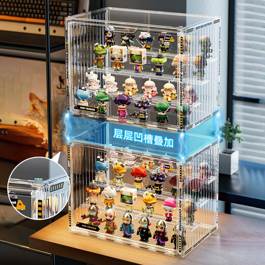 KAMAN blind box storage display rack household dust-proof container figure display cabinet anime doll ornaments large storage box transparent extra large/4 layers 1
