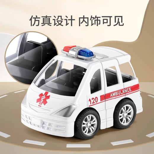 Mommy's twin toy car 0-1-3 years old 2 alloy car baby child pull back school police car set baby model mini mini