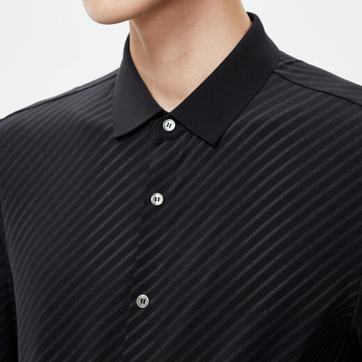 Jinba Men's Clothing [360 Fun] 2025 Automne et hiver à manches longues Coton Coton Twill BCBR3527 Black S (165)
