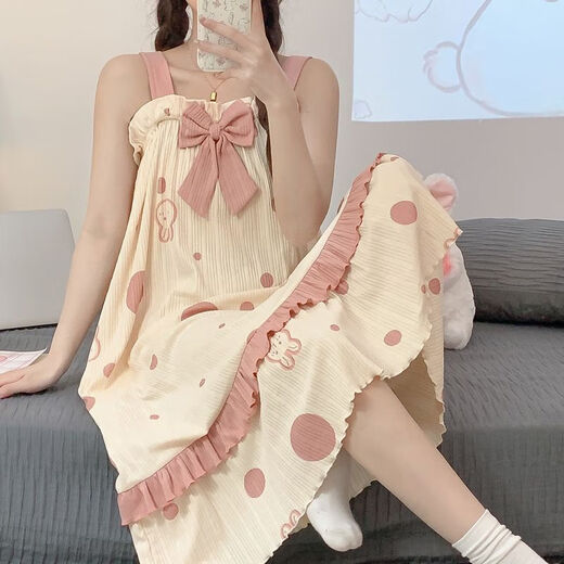 Clolv Kiss CK 100% pur coton Suspendemage de nuit pour femmes en été sweet et mignon pyjamas pour les femmes de style insi