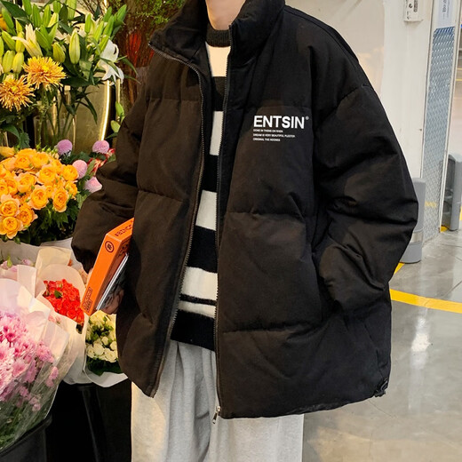 Shelley Jones American retro cotton jackets for men and women in autumn and winter new couple jackets handsome high-end cotton jackets high street fashion brand MY62039 dark gray XL recommended 125-145Jin Jin equals 0.5 kg