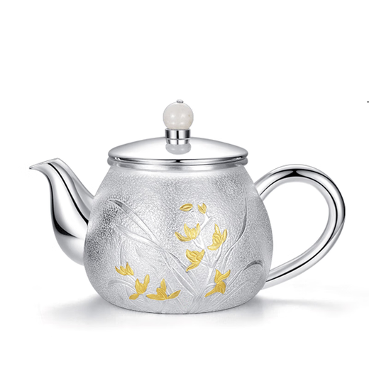 Shelong hecho a mano chino plateado hervidor de hervidero hecho a mano 999 snowlake plata juego de té de plata madura de plata esterlina hervidor de hervidor de hervidor de hervidor de hervidor de hervidor de hervidor