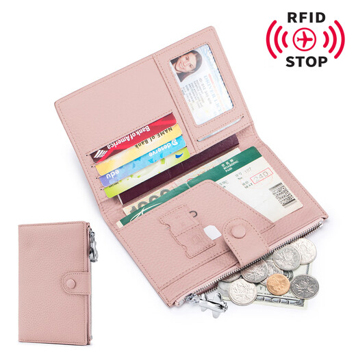 Van Le Denmark Anti-theft Brush Study Abroad Travel Passport Bag Multi-function Storage Certificate Bag Passport Clip Women's Card Bag Blue