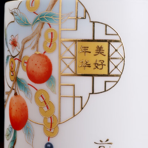 Oriental Earthen Ceramic Holder Study Ornements, les cadeaux de la journée des enseignants, Thanksgiving, les enseignants et les camarades de classe peuvent personnaliser les souvenirs, le porte-stylo. Prospérité [y compris la base. Boîte-cadeau]