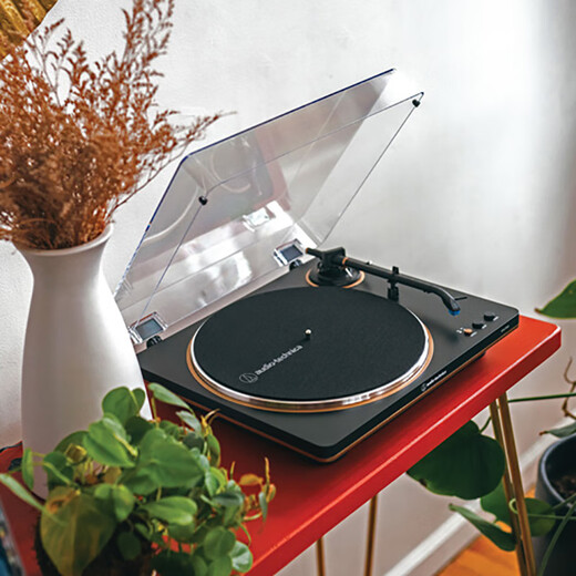 Audio-Technica AT-LP70X vinyl record player, fully automatic belt drive, dual speed record player, retro phonograph, record player, professional audio LP70X black/grey (BG)