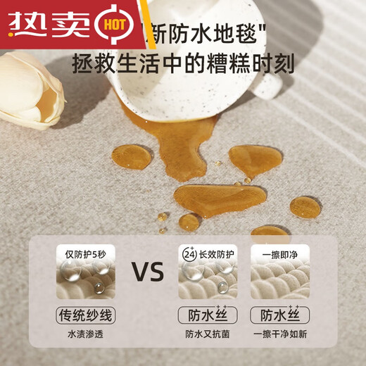 YouGuan Tianjin Teppich Wohnzimmer Licht Luxus großer wasserdichtes und nicht waschbares Sofa Couchtisch Teppich großer Bereich Shiwei-15937 300*400 cm [geeignet für U-förmige Sofa]