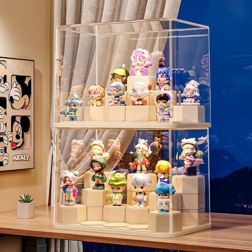 Xingyou Blind Box Display Rack Storage Transparent Dustproof Figure Toy Building Block Display Cabinet Bubble Mart Display Box Large Size - 1 Pack