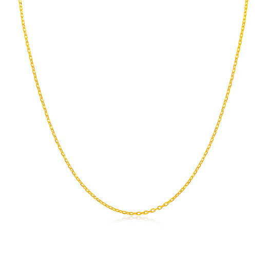 Mengjinyuan 18K gold necklace, classic cross chain, clavicle chain, versatile chain, a birthday gift for your girlfriend, chain length is about 45cm, weight is about 0.95g