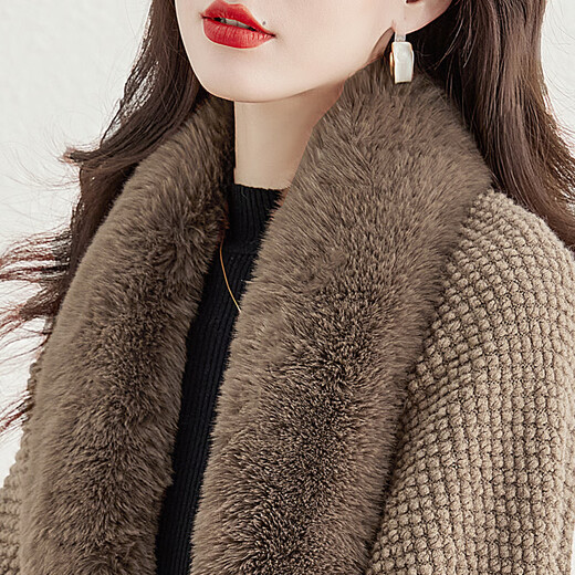 Sibaishe fur collar shawl 2025 new autumn clothing for women loose splicing temperament tassel top