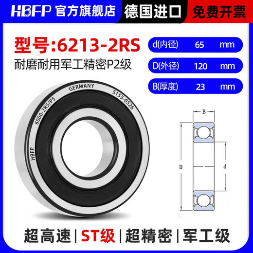 
German imported bearing models 6206 6207 6208 6209 6210 6211RS/P2 6213-RS/P2 imported big brands