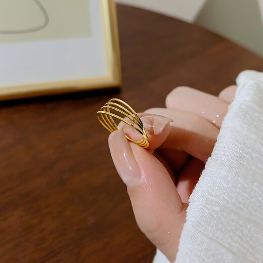 Yingtang Old Phoenix Ultra-fine Ring Ring for Women 18k Gold Fashionable and Personalized Tail Ring Niche Middle Finger Knuckle Ring 18k Gold*US Version No. 7 Counter No. 14-15