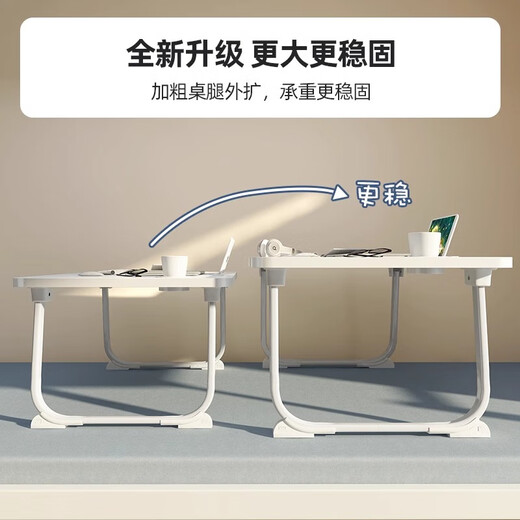 Ni Feng Bed Computer Desk Foldable Student Bedside Dormitory Bed Desk Laptop Desk Office Study Small Desk Pearl White 70*40*28 Flat Model