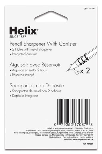 Helix Canister 铅笔卷笔刀，各种颜色 (17087) 2 Hole