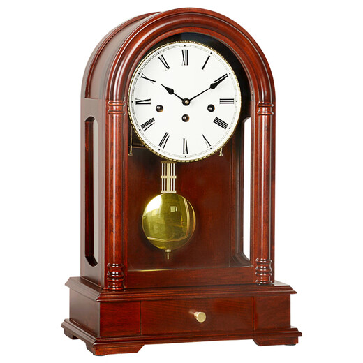 Hanshi (Hense) creative retro mechanical clock clock imported from Germany movement solid wood clock table clock ornaments alarm clock HD50 basswood German five-tone (Rome)