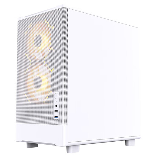 半岛铁盒（PADO）风度4 白色 台式电脑桌面小机箱 玻璃侧透/面板网孔散热/支持M-ATX主板/顶部240水冷